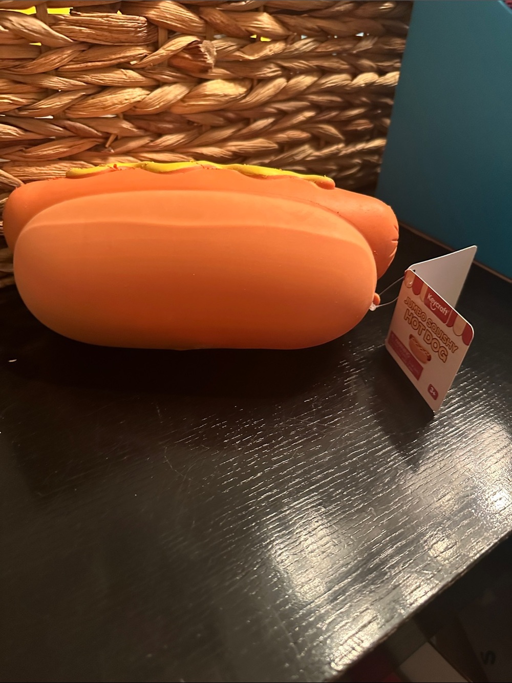 Plush Hot Dog Squishy Toy - Orange